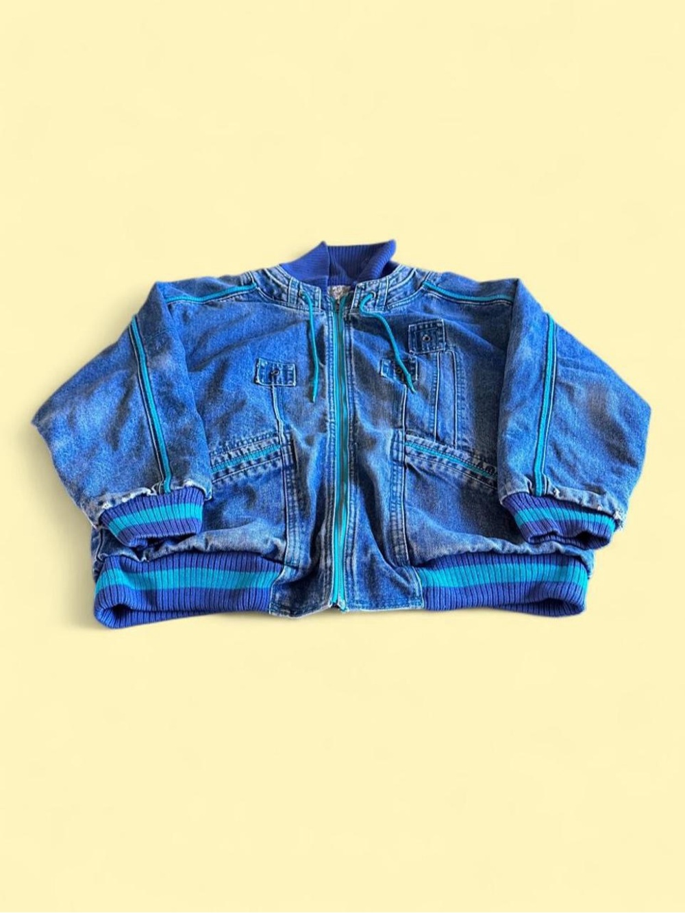 Vintage Sergio Valente Denim Bomber Jacket Paisley Lined Women’s Size M